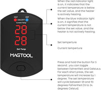 ＭagTool Aquarium Heater, 100W-1200W Submersible Fish Tank Heater with Over-Temperature Protection & Automatic Power-Off Fish Heater with Digital Controller for Freshwater & Saltwater 65-75-156 Gal