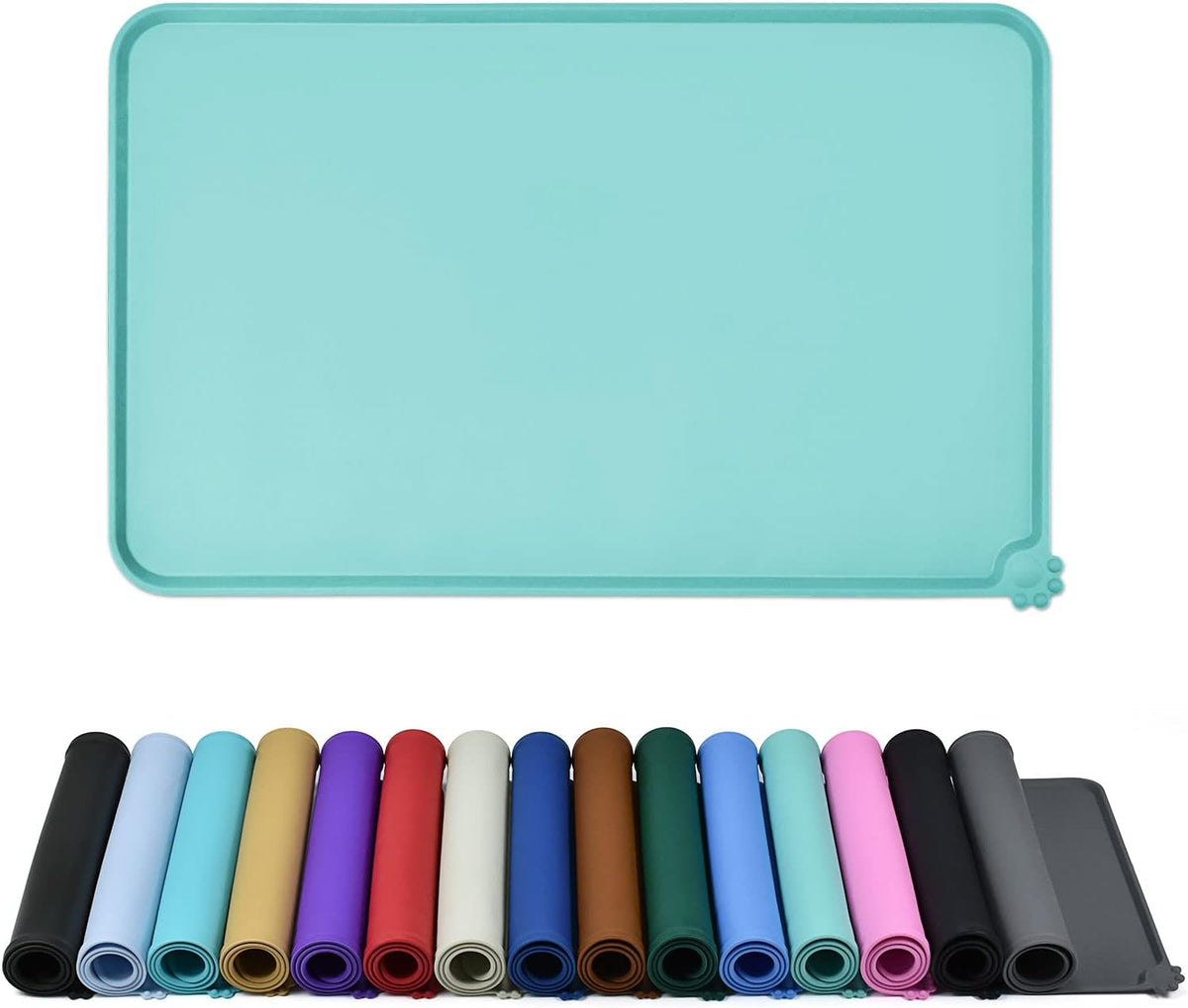 Reopet Silicone Pet Feeding Mat - Teal / 32" x 24"