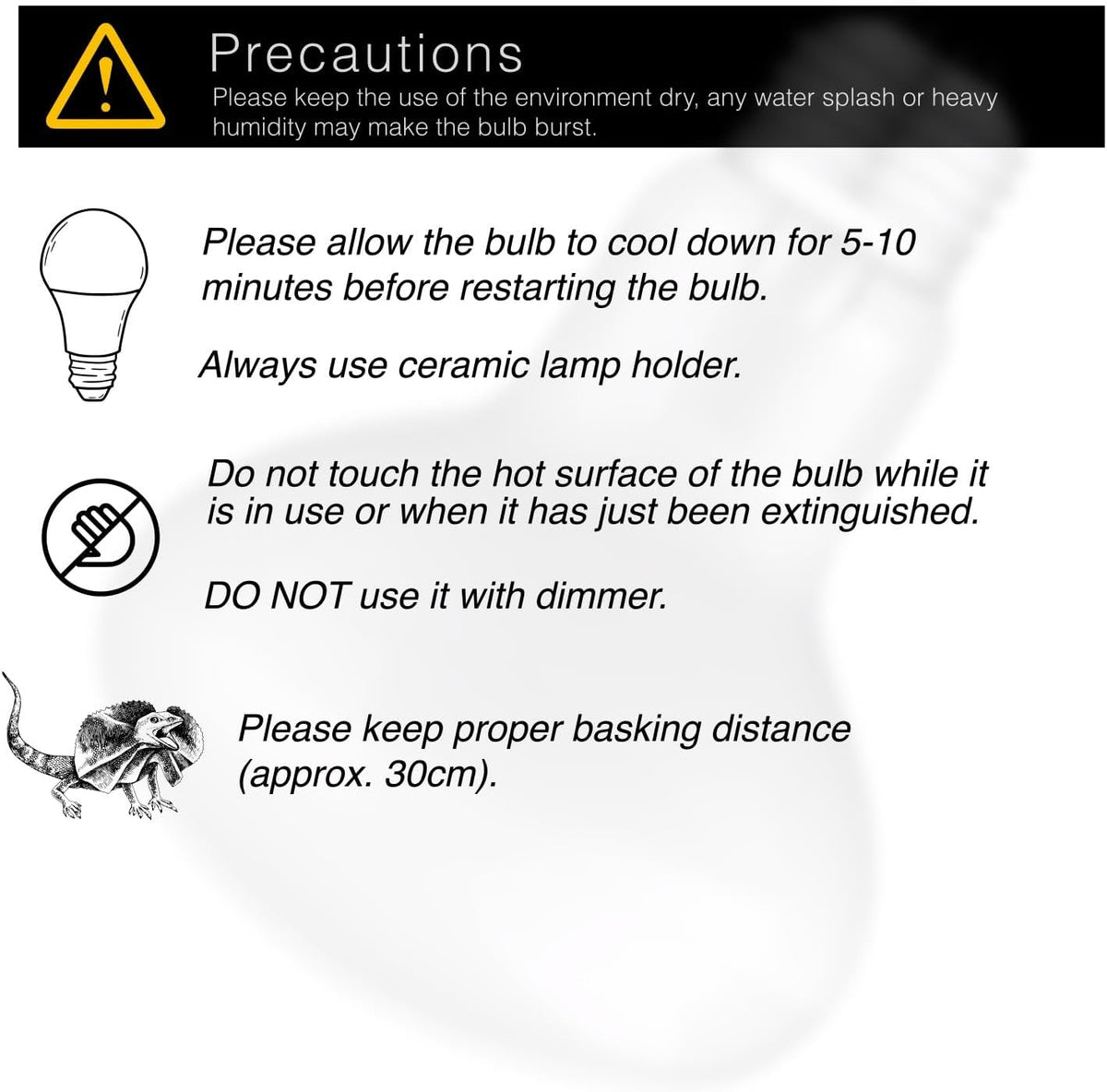 Reptile Heat Bulb Lamp, 2-Pack 100W Daylight Basking Spot, Bearded Dragon/Turtle/Lzard/Gecko Light - 2-PACK Daylight Basking Spot / 150W - image 4