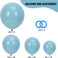 RUBFAC Balloons Black Balloon Arch for Black Birthday Decorations - Haze Blue - image 2