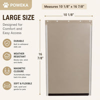 PAC11-11039 pet door replacement flap in TPU with magnetic strip for large pets - view 2