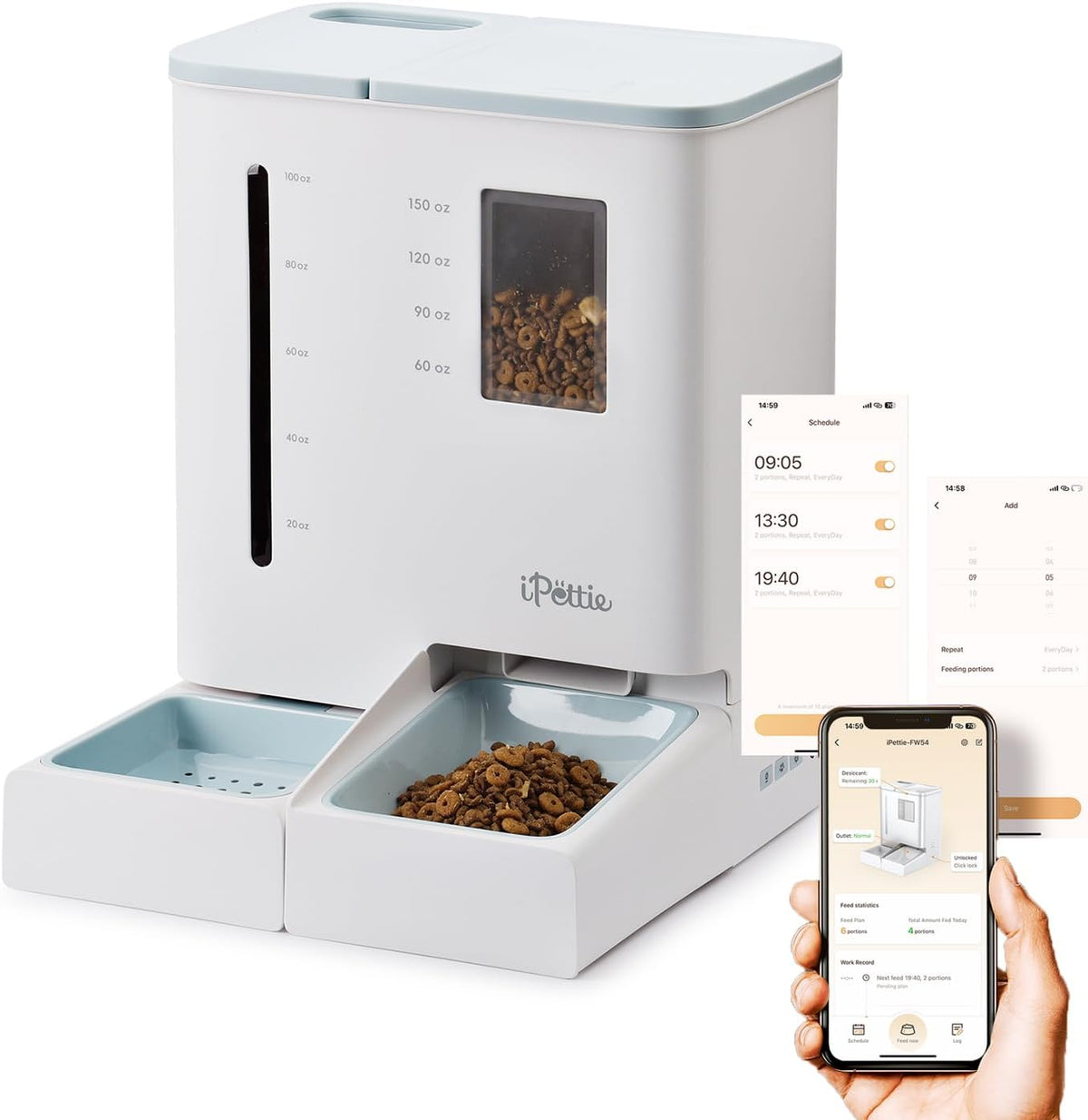 iPettie Camera Automatic Cat Feeder and Water Dispenser - WiFi Version