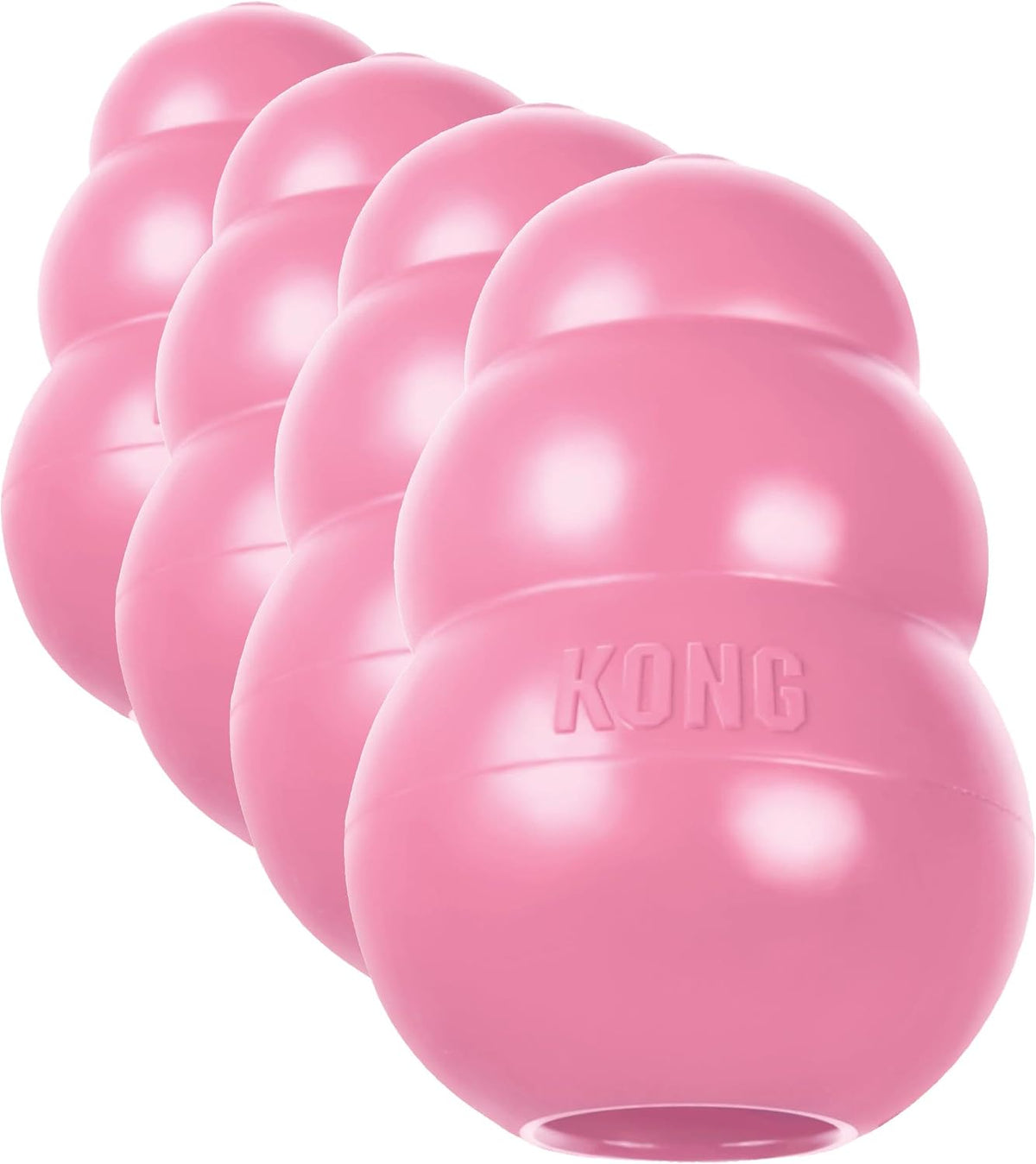KONG Puppy, Natural Rubber Teething Chew Toy, for Small Puppies - Small (Pack of 4) / Pink