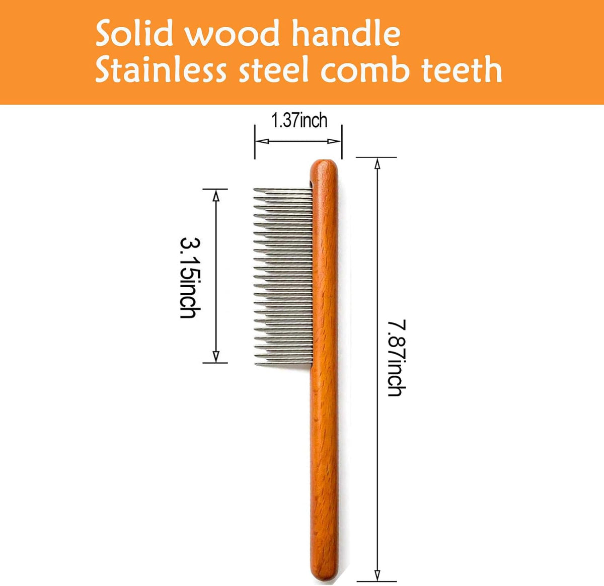 Cat comb, dog comb, Solid Wood Pet Comb Grooming Tool for Cats - image 2