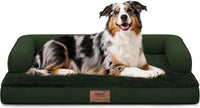 Orthopedic Washable Dog Bed with Bolster for Medium to Large Dogs – Essentials for Dogs - 38.0"L x 25.0"W x 6.5"Th / Outpost Olive