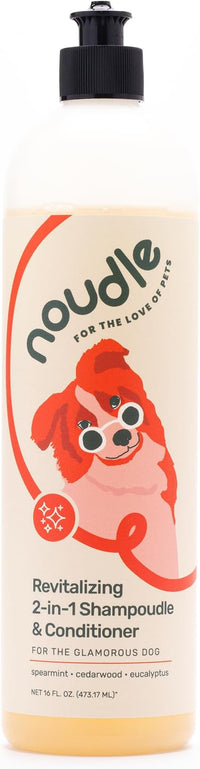 Pets - Revitalizing 2-1 Shampoudle, 16oz, Moisturizing and Gentle All Natural pet Shampoo with Spearmint, Cedarwood, Eucalyptus, and Oatmeal