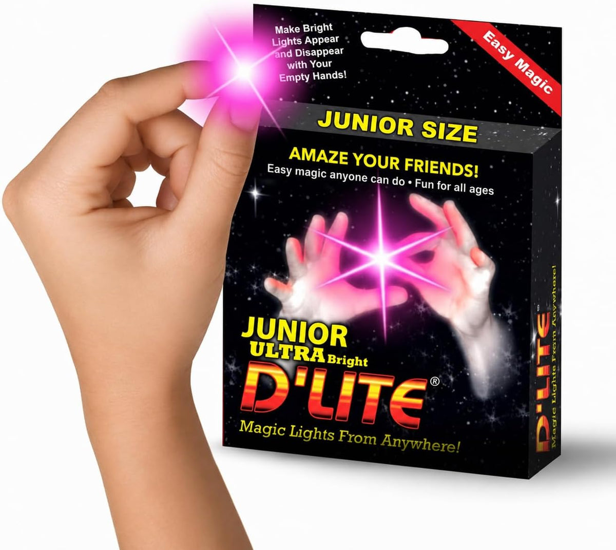 D'lite Magic Thumb Lightup Trick Set / 2 Original Amazing Ultra - Junior Pink