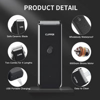 Professional Household Waterproof Low Noise Pet Hair Clippers - Ap005-black - image 2