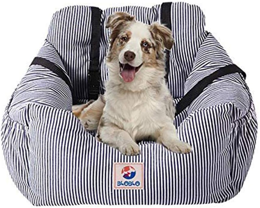 BLOBLO Dog Car Seat Pet Booster Seat Pet Travel Safety Dog Bed - Blue