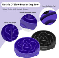 YINEYA Slow Feeder Dog Bowl for Medium Dogs - Large / F - Purple & Black - image 4