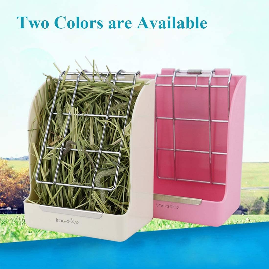 Rabbit Hay Feeder, Large Capacity Bunny Hay Rack for Rabbits - Pink - image 4