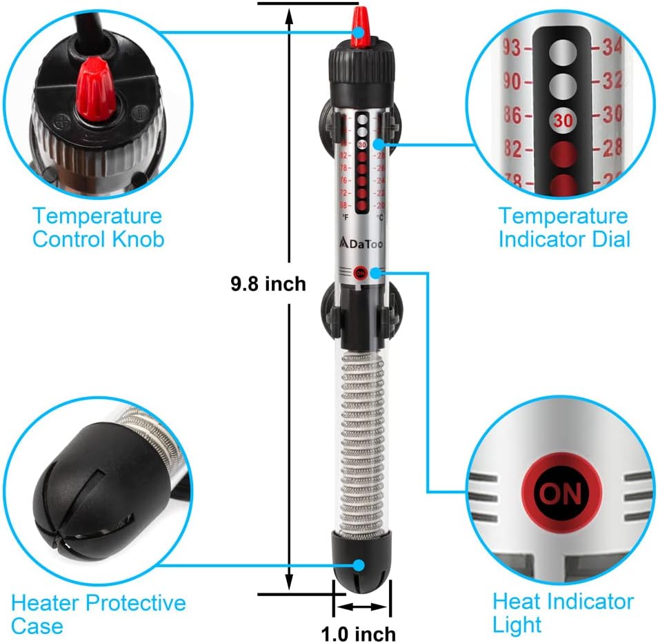 DaToo 50 Watt Aquarium Heater Submersible Adjustable Temperature Fish - 100Watt - image 2