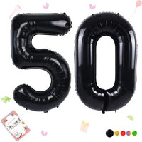 40 Inch Gold Number 1 Balloon - Black Balloon / 40 Inch Number 50