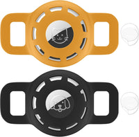 for Air tag Cat Collar Holder for Apple Air Tag - Ci-Black+orange