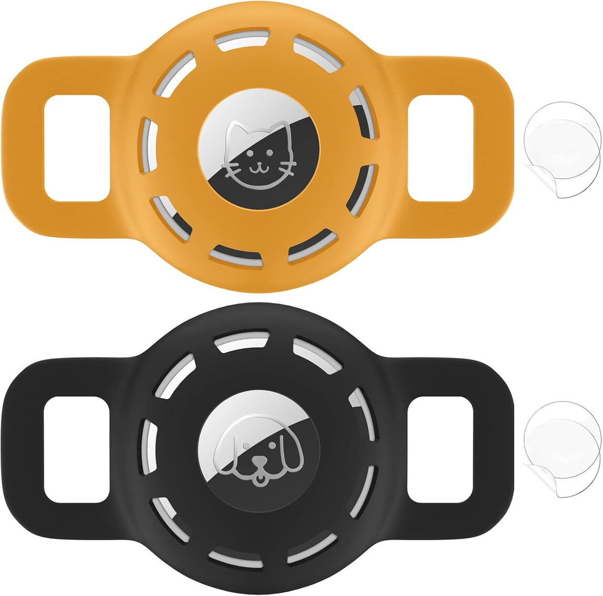 for Air tag Cat Collar Holder for Apple Air Tag - Ci-Black+orange