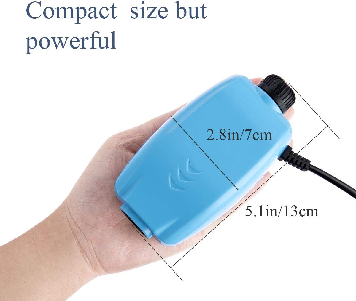 HITOP 3W 80GPH Adjustable Aquarium Air Pump - 3W-Blue - image 3