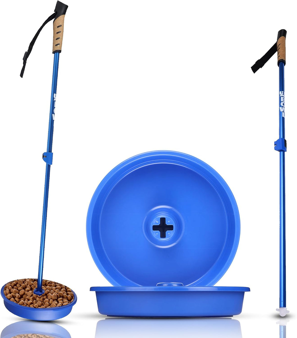 UpBowl No Bend Pet Bowl Kit, Pole & 2 Bowls, Easy Lift - 2 Bowls and Pole