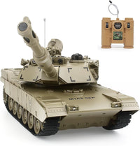 BEAURE Rc Tanks, 1:28 WW2 M1A2 America Army Tank Toys for Boys - Khaki