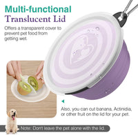 Pawaboo Collapsible Travel Dog Bowls 2 Pack with Lids&Carabiners - 450ml(Pack of 2) / A-Violet+Turquoise - image 2