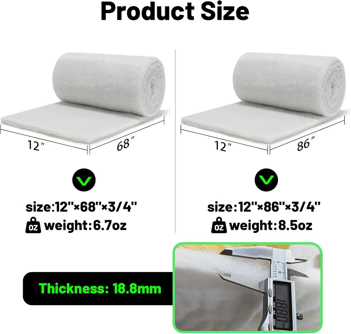 hygger 1'' Thick Aquarium Filter Floss 12"x 68" Poly Fiber Fish Tank - 12"x86" - image 4