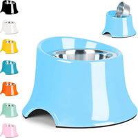 Tilted Elevated Dog Bowls Non-Slip & Non-Spill Pet Feeder - L/3 Cup / Blue