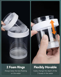 Pawfly Breeder Box for Fish Tank, Aquarium Fish Breeding Box, Floating Guppy Breeder Box, Baby Fish Separator for Aquarium, Plastic Hatchery Incubator Isolation Box for Shrimp Betta Clownfish, Medium