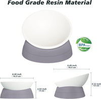 17 oz Raised Cat Food Bowls, Adjustable-Angle Pet Bowls - Milky White, Light blue & Milky White, Grey - image 4