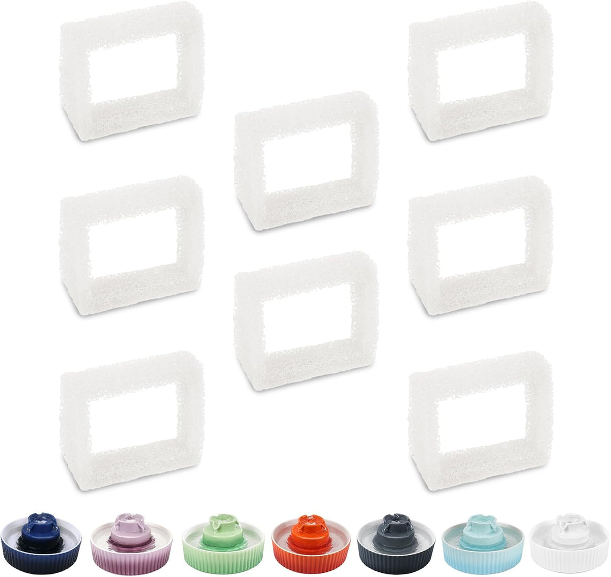 Lawfery Ceramic Cat Water Fountain - 8 Pre-Filter Sponges