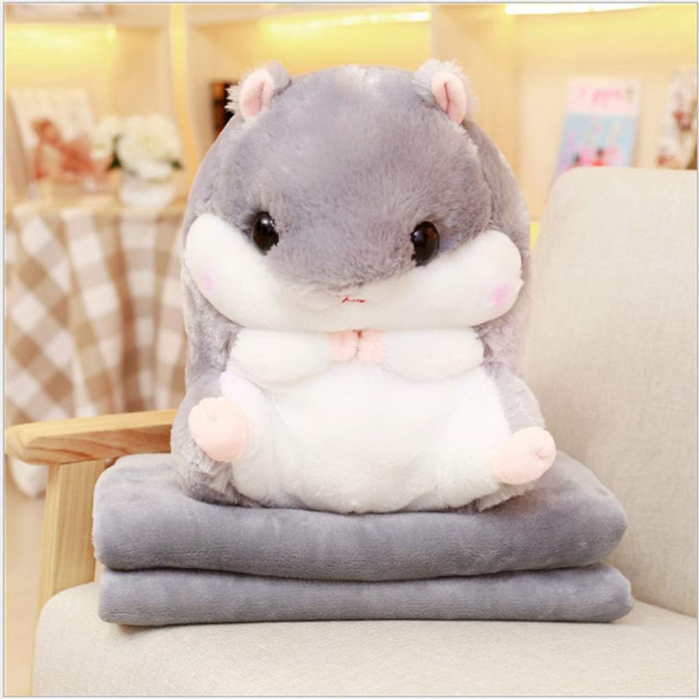 YunNasi Plush Hamster Stuffed Animal Toys Hamster Throw Pillow - Grey - image 2