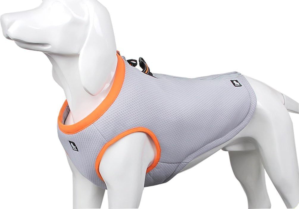 SGODA Dog Cooling Vest Harness Cooler Jacket Grey Green Large – Essentials for Dogs - Xx-large Chest 32.5-39.5" / grey with orange