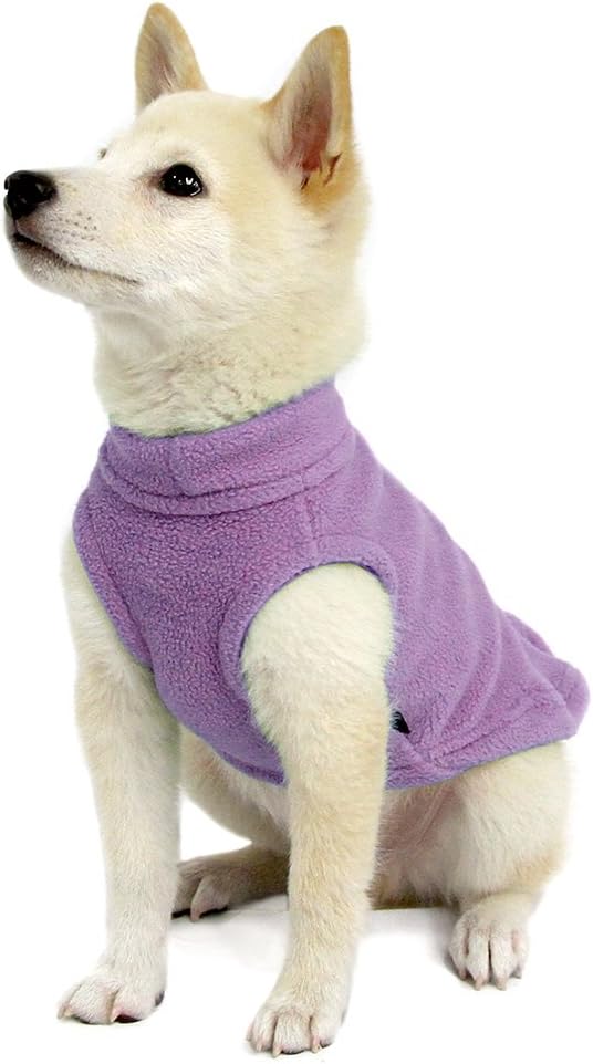 Gooby Stretch Fleece Vest Dog Sweater - X-Small Length (7") / Lavender - image 2