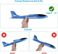 WenToyce 2 pack of 17.5 inch throwing foam airplanes with tail wing slots - view 4