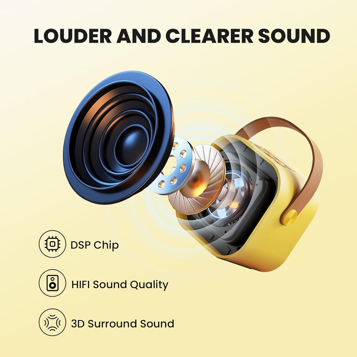 IROO Mini Karaoke Machine for Kids - Yellow - image 3