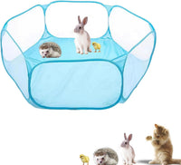 Small Animals Playpen, Portable Pop-up Open Interactive Pet Tent - Blue