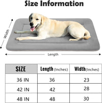 Large Dog Bed Soft Dog Crate Pad Mat 42 in Non-Slip Bottom Washable - 36.0"L x 23.0"W x 1.2"Th / Clay Gray - image 3