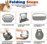 Small Animals Playpen, Waterproof Pet Tent with Zippered Top - Gray - image 3