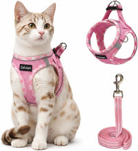 Escape Proof Cat Harness and Leash, Adjustable Vest - Pink / XXS