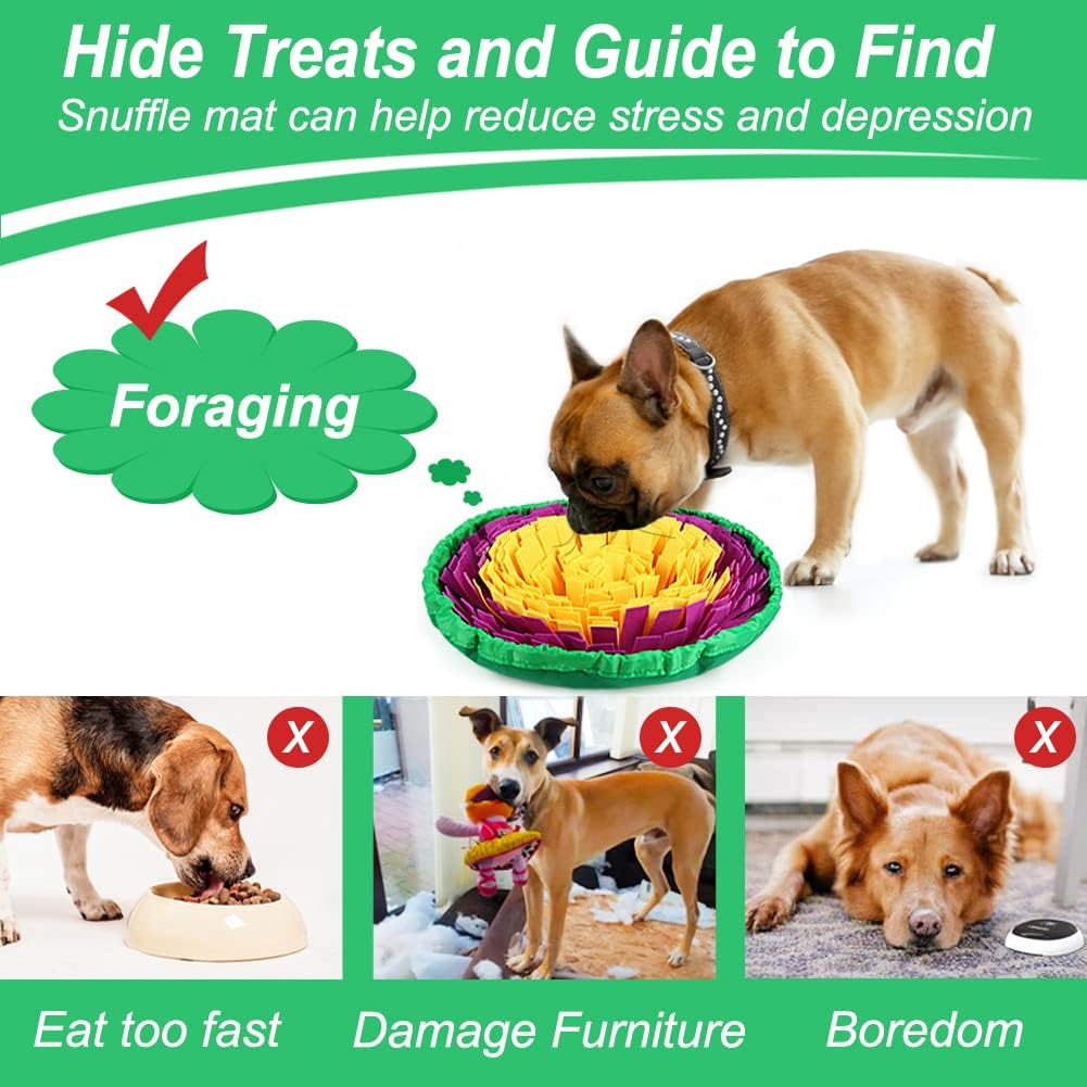 Vivifying Snuffle Mat for Dogs - Yellow&Purple - image 4
