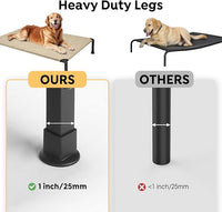 Veehoo Heavy Duty Elevated Dog Bed - Raised Dog Cot with Washable & Breathable Teslin Mesh, Non-Slip Silicon Feet, Cooling for Indoor or Outdoor, 35" x 22", Beige Coffee