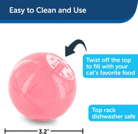 PetSafe Slimcat Feeder Ball Cat Toy - Pink / 1 Count (Pack of 1) - image 3
