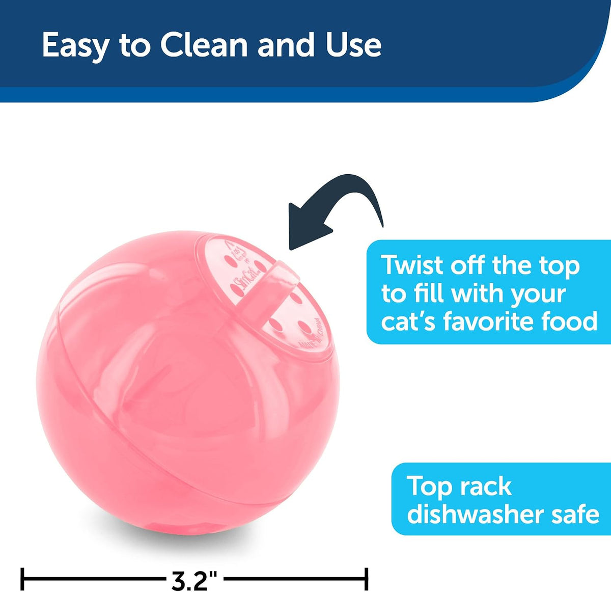PetSafe Slimcat Feeder Ball Cat Toy - Pink / 1 Count (Pack of 1) - image 3