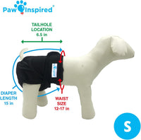 Paw Inspired Washable Dog Diapers, Assorted and White Lining - Black (Black Lining) / Small (3 ct.) - image 2