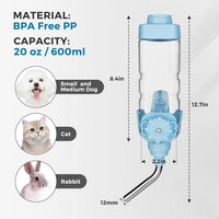 Vannon Water Bottle for Small Animals - 20oz / Blue - image 2