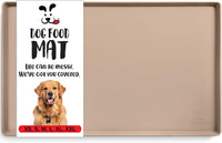 DogBuddy Dog Food Mat, Waterproof Silicone Pet Bowl Mats with Raised Edge – Essentials for Dogs - Medium: 21" x 14" / Taupe