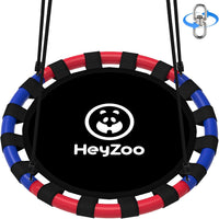 HeyZoo black 40 inch saucer swing with 360 degree swivel for backyard - view 3