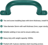 Purife 10 inch matte black metal playground safety handles, 2 pack with screws - view 7