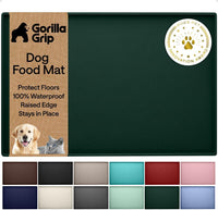 GORILLA GRIP Dog Food Mat, 100% Waterproof Silicone, 16x10 Beige – Essentials for Dogs - Hunter Green / 18.5"l X 11.5"w