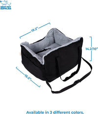 Best Pet Supplies Elevated Dog Car Seat for Small Dogs - Booster (Black) / 21" x 20" x 14" - image 3