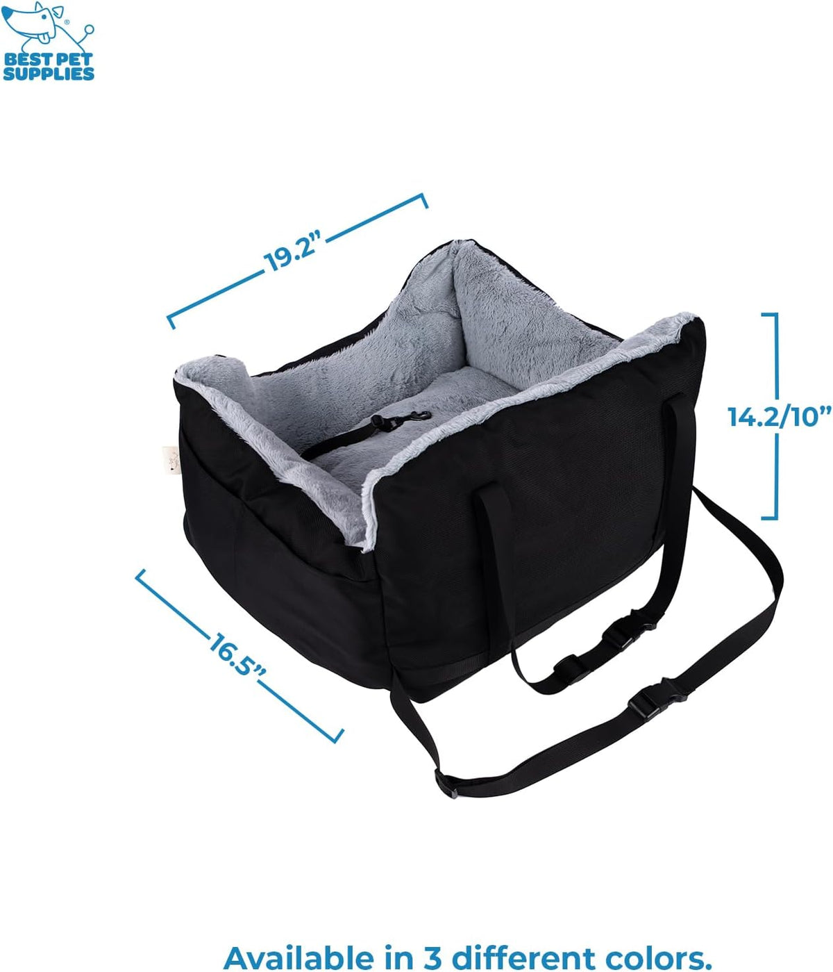 Best Pet Supplies Elevated Dog Car Seat for Small Dogs - Booster (Black) / 21" x 20" x 14" - image 3