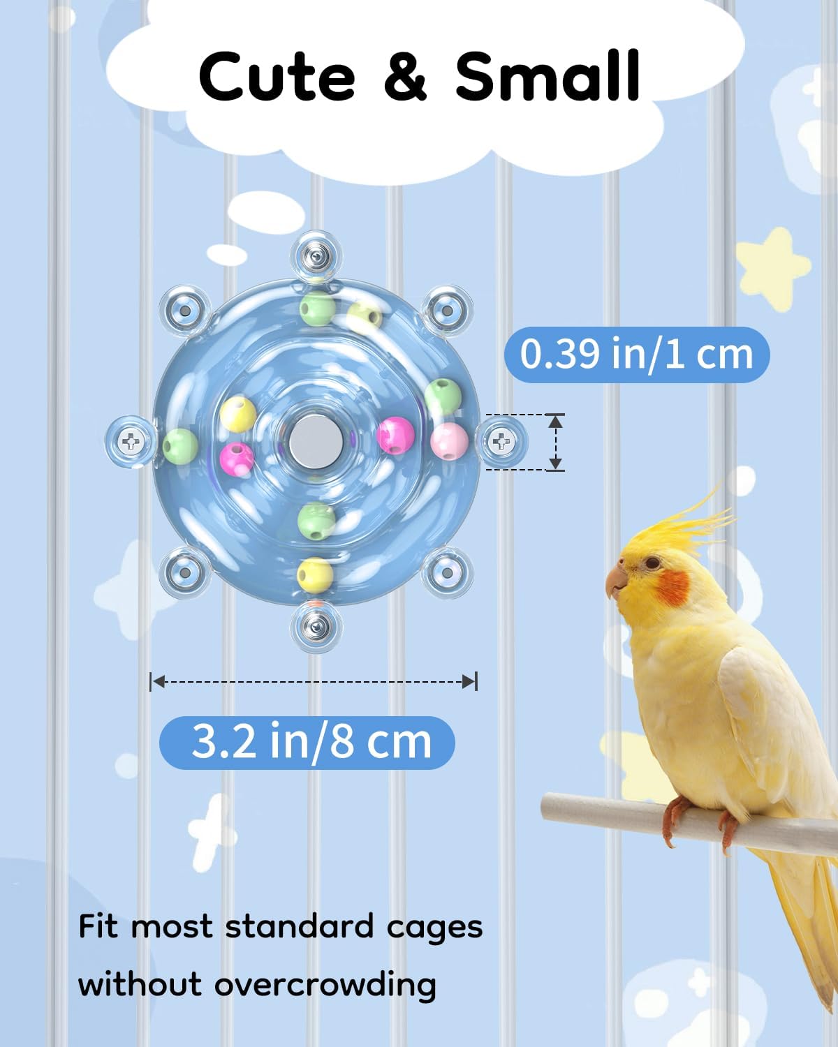 Pawfly 2 Pcs Bird Toys for Parakeets - 1 PC / Blue - image 2